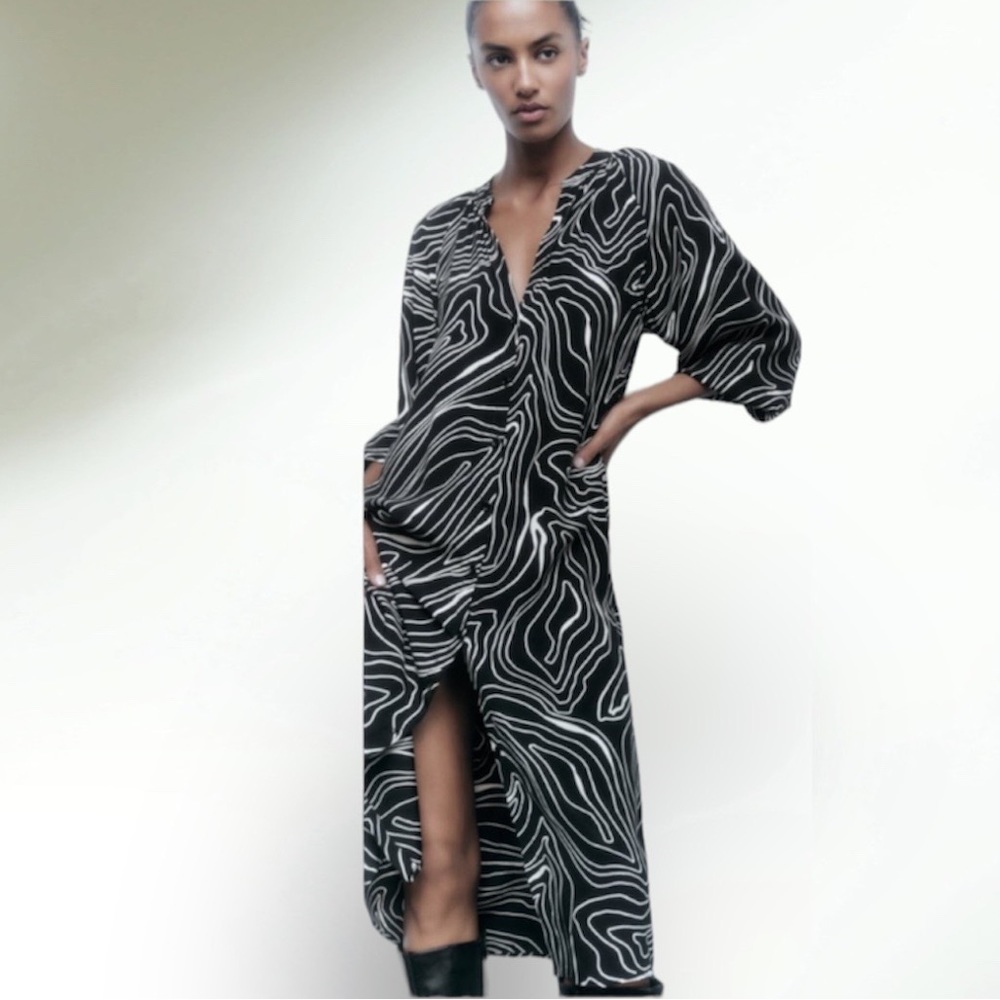 Zara button front midi length dress size X-Large